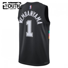 Dres San Antonio Spurs Victor Wembanyama Nike 2025-26 City Edition Crno Swingman - Dječji